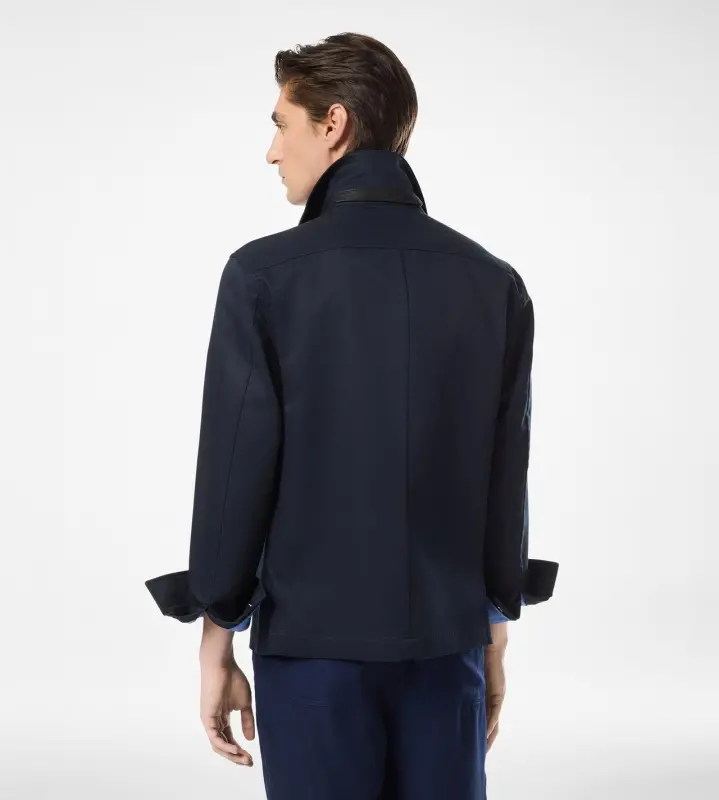 COTTON TWILL DOUBLE SPLITTABLE OVERSHIRT NAVY online